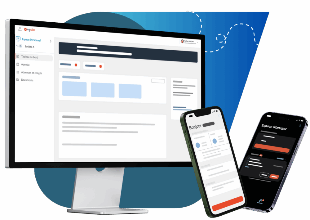Interface officielle du logiciel de paie et RH mySilae sur ordinateur et mobile